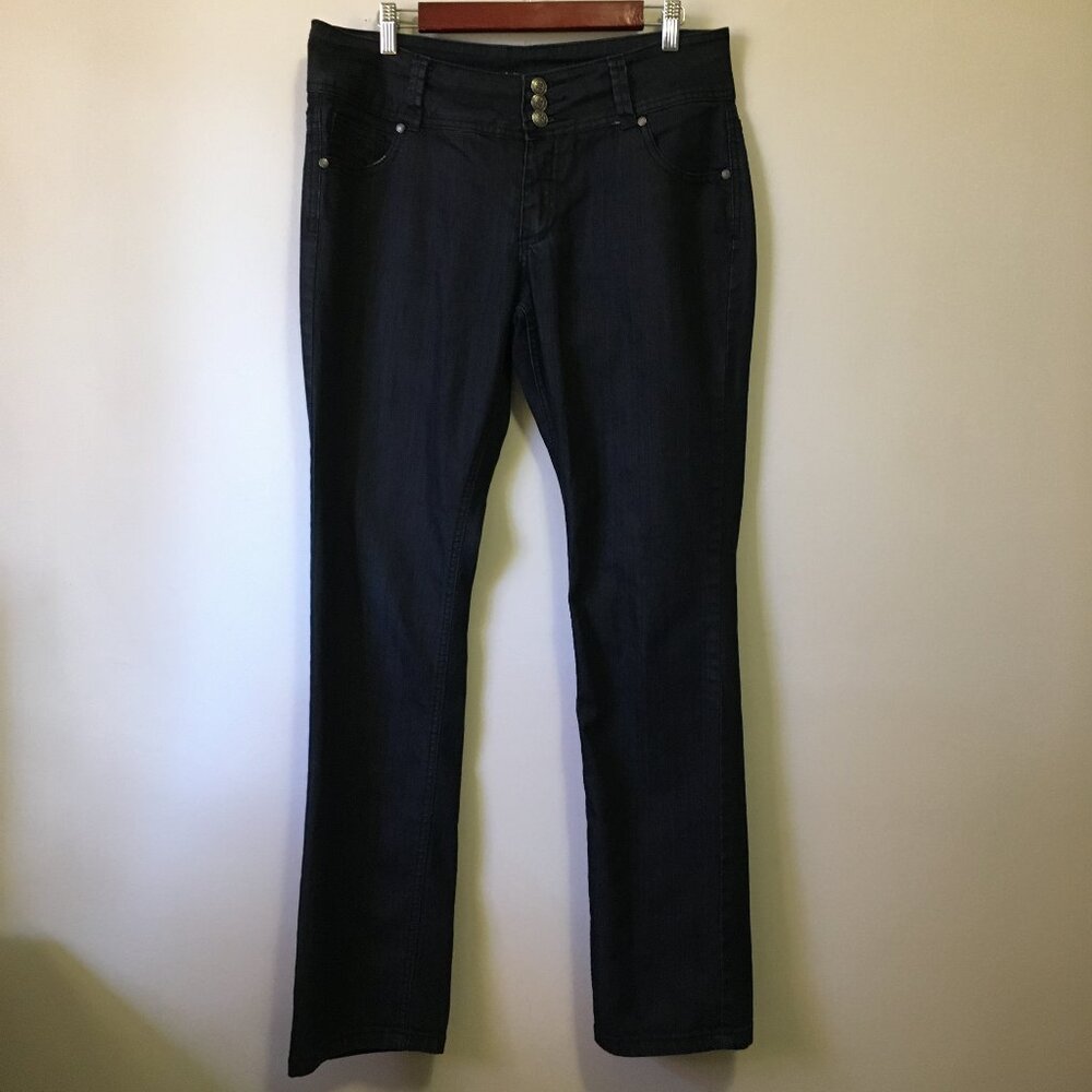 Liquid X Y2K Dark Dark Triple Button Denim Jeans Size 13/14 Tall